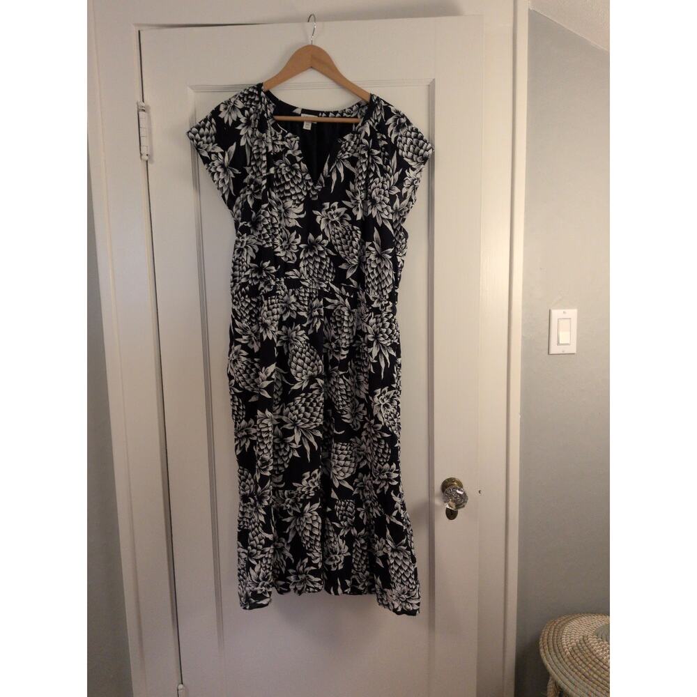 J crew midi pineapple dress
